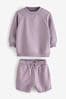 Flieder-Violett - Oversize-Sweatshirt und Shorts im Set (3 Monate bis 7 Jahre)
