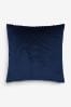Navy Velvet Quilted Hamilton Cushion, 50 x 50cm