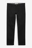 Black Straight Stretch Chino Trousers, Straight
