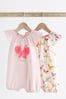 Pink Butterfly Baby Rompers 2 Pack