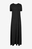 Black Column Maxi T-Shirt Dress, Petite