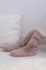 Totes Pink Ladies Luxury Sparkle Slipper Socks