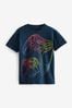 Blue Dino Art Short Sleeve Graphic T-Shirt (3-16yrs)