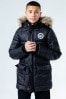 Hype. Black Faux Fur Hooded Kids Explorer Coat