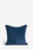 Navy Blue Soft Velour Cushion, Large Square