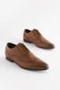 Tan Brown Regular Fit Leather Oxford Brogue Shoes, Regular Fit