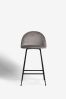 Monza Faux Leather Dark Grey Iva Kitchen Bar stool with Black Legs