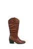 Brown Pavers Black Mid-Calf Western Style Boots