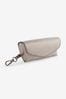 Metallic Silver Silver Textured Sunglasses Case