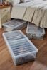 Wham Set of 3 Clear Crystal 42L Plastic Storage U/Bed Box & Lid
