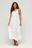 SUPERDRY White Lace Trim Maxi Dress