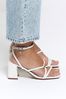 River Island White Wide Fit Tubular Heeled Sandals