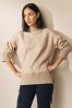 Grey High Neck Cosy Soft Touch Knit Jumper