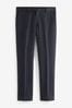 Navy Blue Slim Fit Prince of Wales Check Suit Trousers