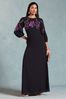 Love & Roses Embroidered Puff Sleeve Maxi Dress