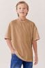 Коричневый и светло-коричневый - Oversized Short Sleeve T-Shirt (3-16yrs)