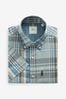 <span>Vichykaros, Marineblau/Weiss</span> - Bügelleichtes Oxford-Hemd mit Button-Down-Kragen, Regular