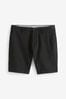 Black Slim Fit Stretch Chinos Shorts