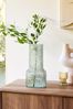 Green Textured Glass Medium Vase