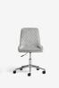 Monza Faux Leather Dark Grey Hamilton Office Desk Chair with Chrome Base