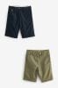 Navy/Khaki Chinos Knee Length Shorts 2 Pack