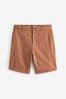Terracotta Straight Fit Stretch Chinos Shorts, Straight Fit