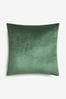 Dark Sage Green 43 x 43cm Matte Velvet Cushion, 43 x 43cm