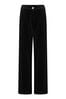 Pour Moi Black Harriet Stretch Velvet Wide Leg Trousers