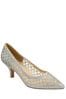 Lotus Silver Diamante Pointed Toe Court Shoes