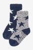 Navy Blue/Grey Stars Cosy Socks 2 Pack