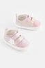 Pink Scallop Two Strap Baby Trainers (0-24mths)
