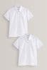 White White 2 Pack Short Sleeve Stretch School Shirts (3-16yrs)