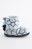 Grey Dino Scale Warm Lined Slipper Boots