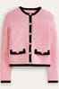 Boden Pink Holly Cropped Knitted Cardigan