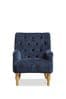 Chunky Weave Mid Grey Wolton Button Armchair With Light Legs