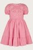 Monsoon Pink Crochet Woven Dress