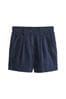Navy Blue Linen Blend Boy Shorts, Regular