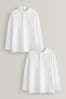 Weiß - Langärmeliges Schul-Polo-Shirt (3-16yrs), 2er-Pack