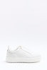 River Island White Wide Fit Slip On Trainers