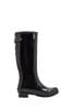 Joules Black Gloss Field Wellies With Adjustable Back Gusset
