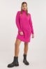 Simply Be Pink Knitted Roll Neck Mini Dress