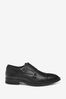 Black Leather Toe Cap Double Monk Shoes