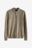 Brown Regular Knitted Long Sleeve Polo Shirt