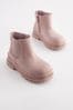 Pink Chunky Sole Chelsea Boots