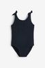 Black Textured Swimsuit (3-16yrs)