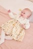 Cream Floral Bunny Embroidery Baby Dress (0mths-2yrs)