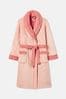 Joules Matilda Pink Fleece Lined Striped Dressing Gown