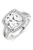 Beaverbrooks Sterling Silver Cubic Zirconia Cluster Ring