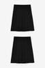 Black Slim Waist Pleat Skirts 2 Pack (3-16yrs), Slim Waist