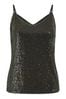 Yumi Black Sequin Vest Top